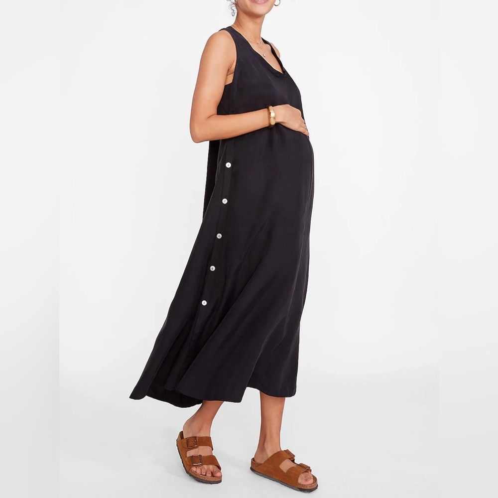 HATCH Maternity Linnea Dress Black Buttons | Women’s Size 2